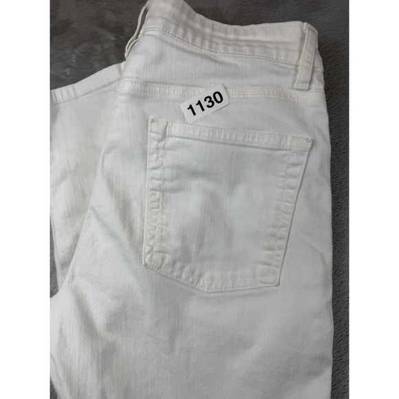 Eileen Fisher Jeans 6 White Organic Cotton Stretch Straight Tapered 31x29 - Picture 12 of 12